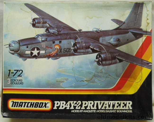 Matchbox 1/72 RY3 C.Mk.IX / PB4Y-2 / P4Y-2 Privateer Liberator - US Navy 'Redwing' Nose Art Palawan Philippines May 1945 / French Navy P4Y-2 Bizerte Tunisia April 1958 /  RCAF Canadian R3Y 'Rockcliffe Ice Wagon' 1948 - (PB4Y2), PK-606 plastic model kit